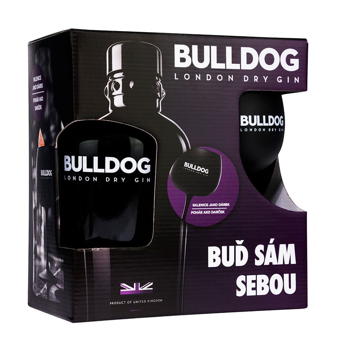 BULLDOG  Gin 40 % 700 ml + sklo 1 ks