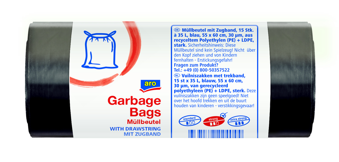 aro Pytel na odpad silný 35 l černý 6 x 15 ks