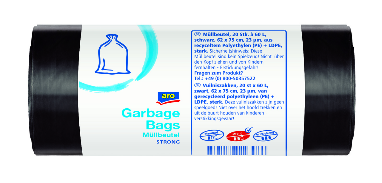 aro Pytel na odpad silný 60 l černý 5 x 20 ks