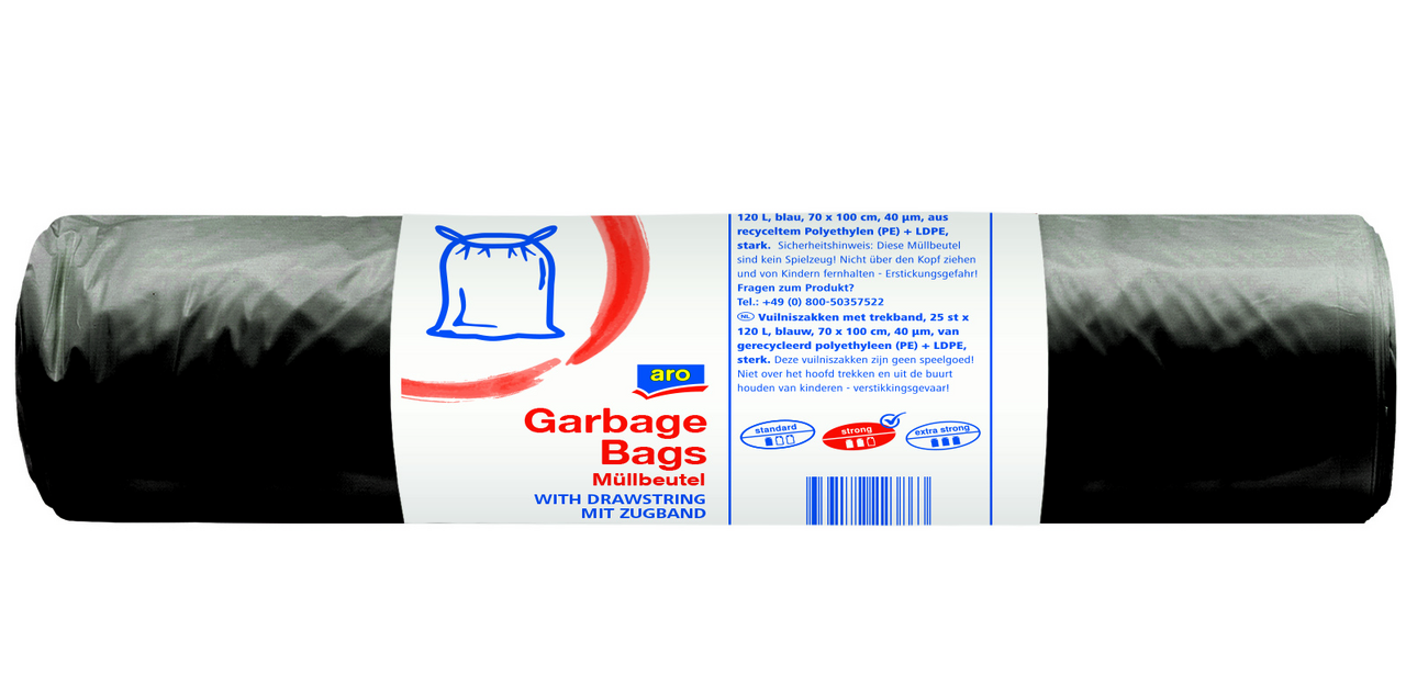 aro Pytel na odpad silný 120 l černý 2 x 25 ks