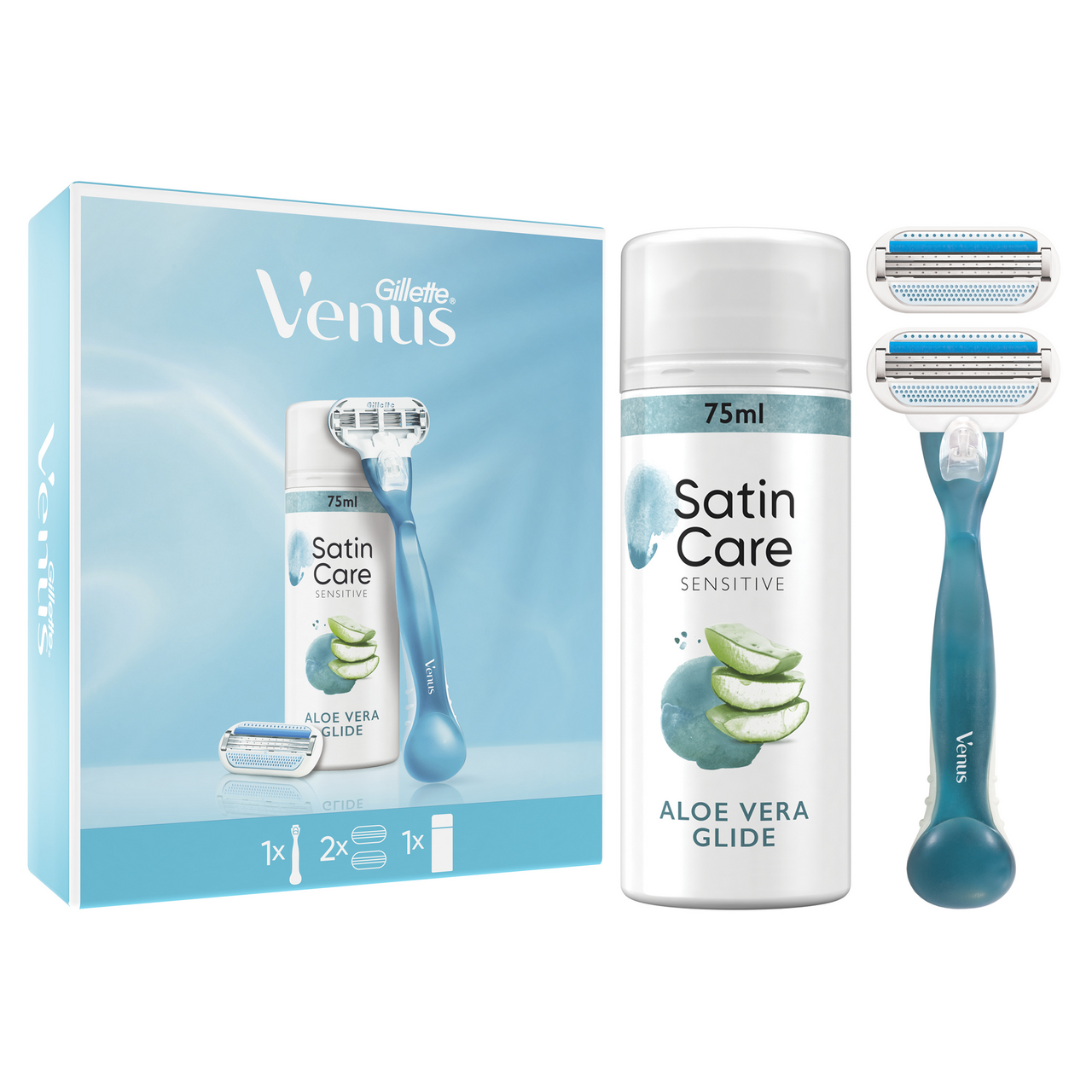 Venus Smooth Dárková sada (hol. strojek + náhrad. hlavice + gel na hol. 75 ml