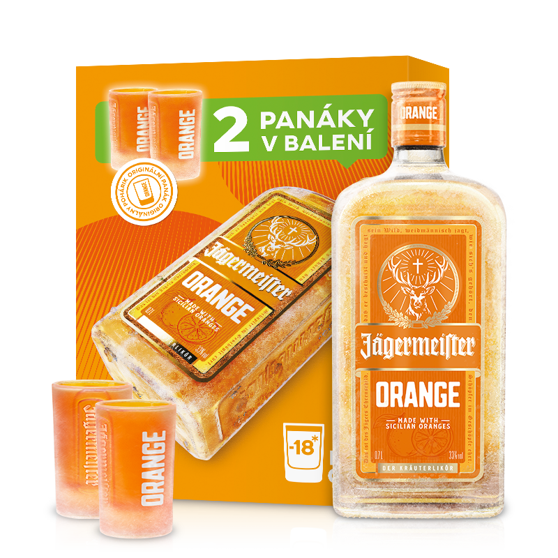 Jägermeister Orange 33 % 700 ml + sklo 2 ks