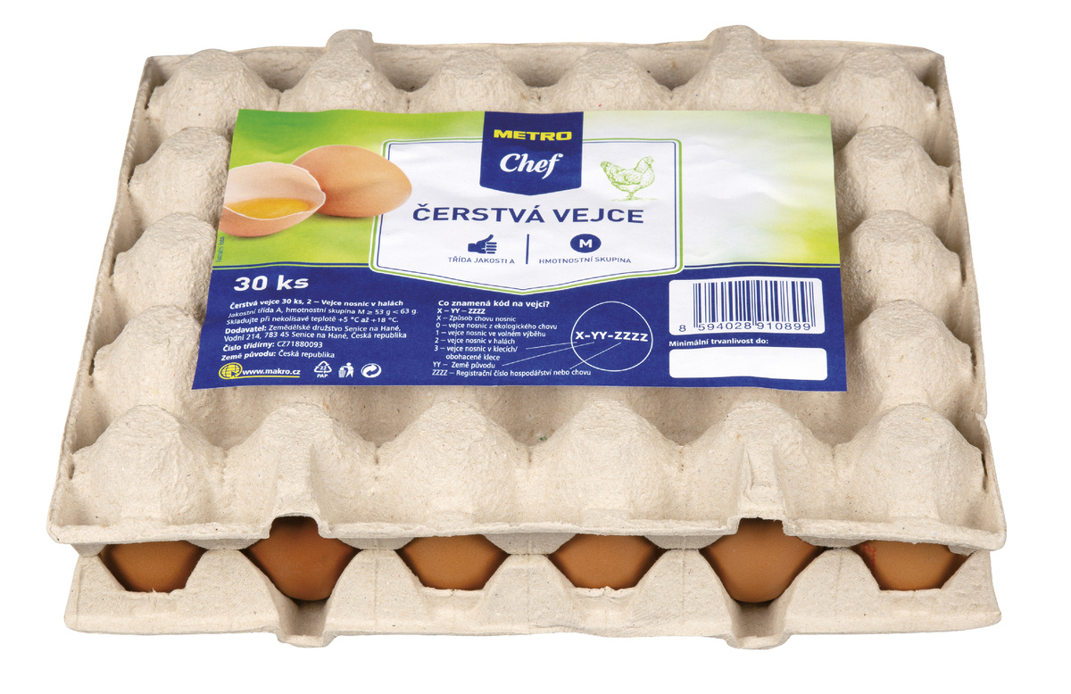 METRO Chef Vejce čerstvá z podestýlky vel. M chlaz. 30 ks