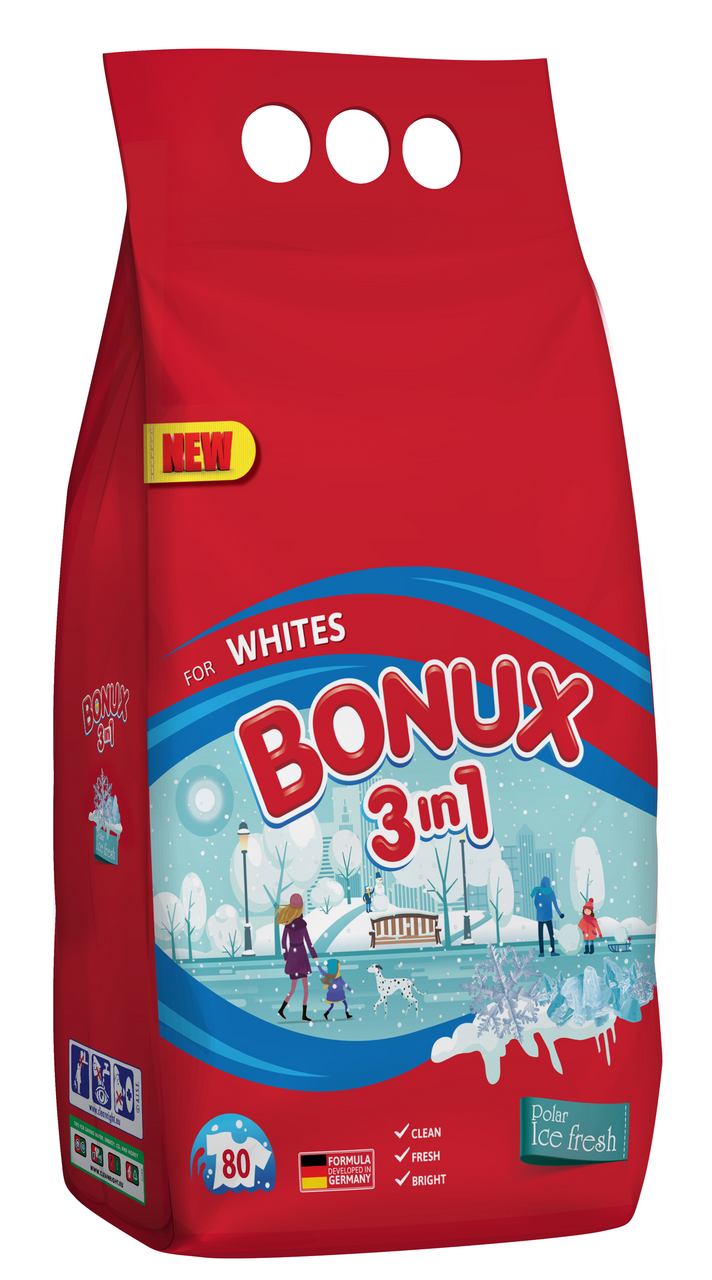 BONUX Ice Fresh Bílé prášek na praní (80 praní)