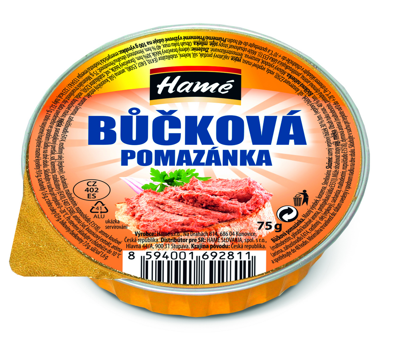 Hamé Pomazánka bůčková 28 x 75 g