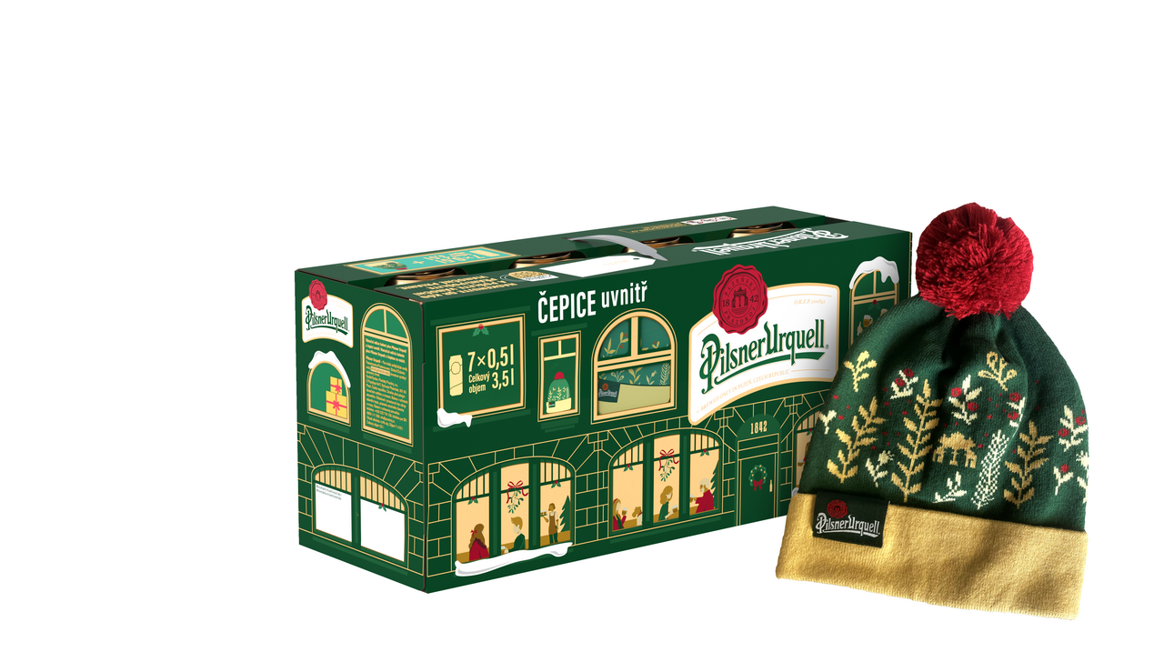 Pilsner Urquell Pivo 7 x 500 ml plech + kulich