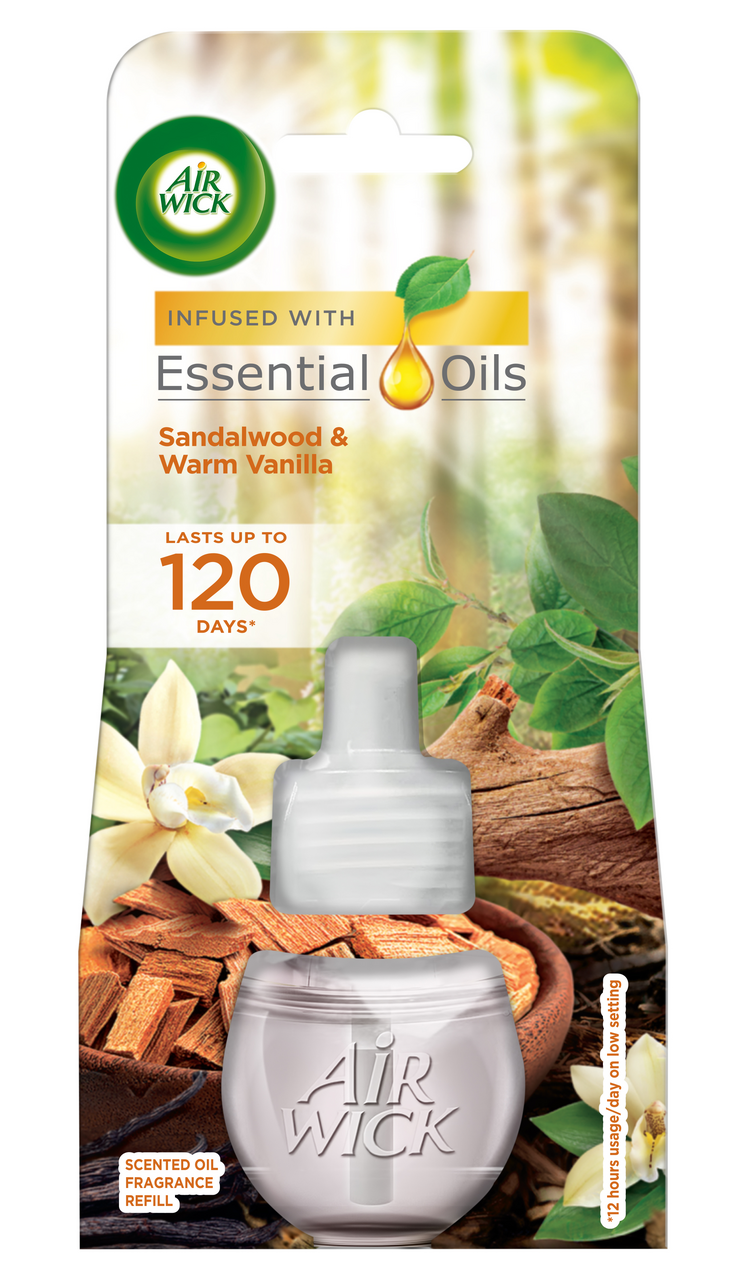 Air Wick tekutá náplň do elektrického přístroje - Santalové dřevo a vanilka 19 ml