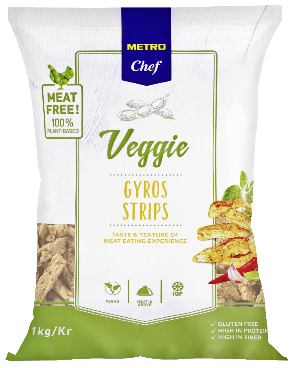 METRO Chef Veggie nudličky gyros mraž. 1 kg