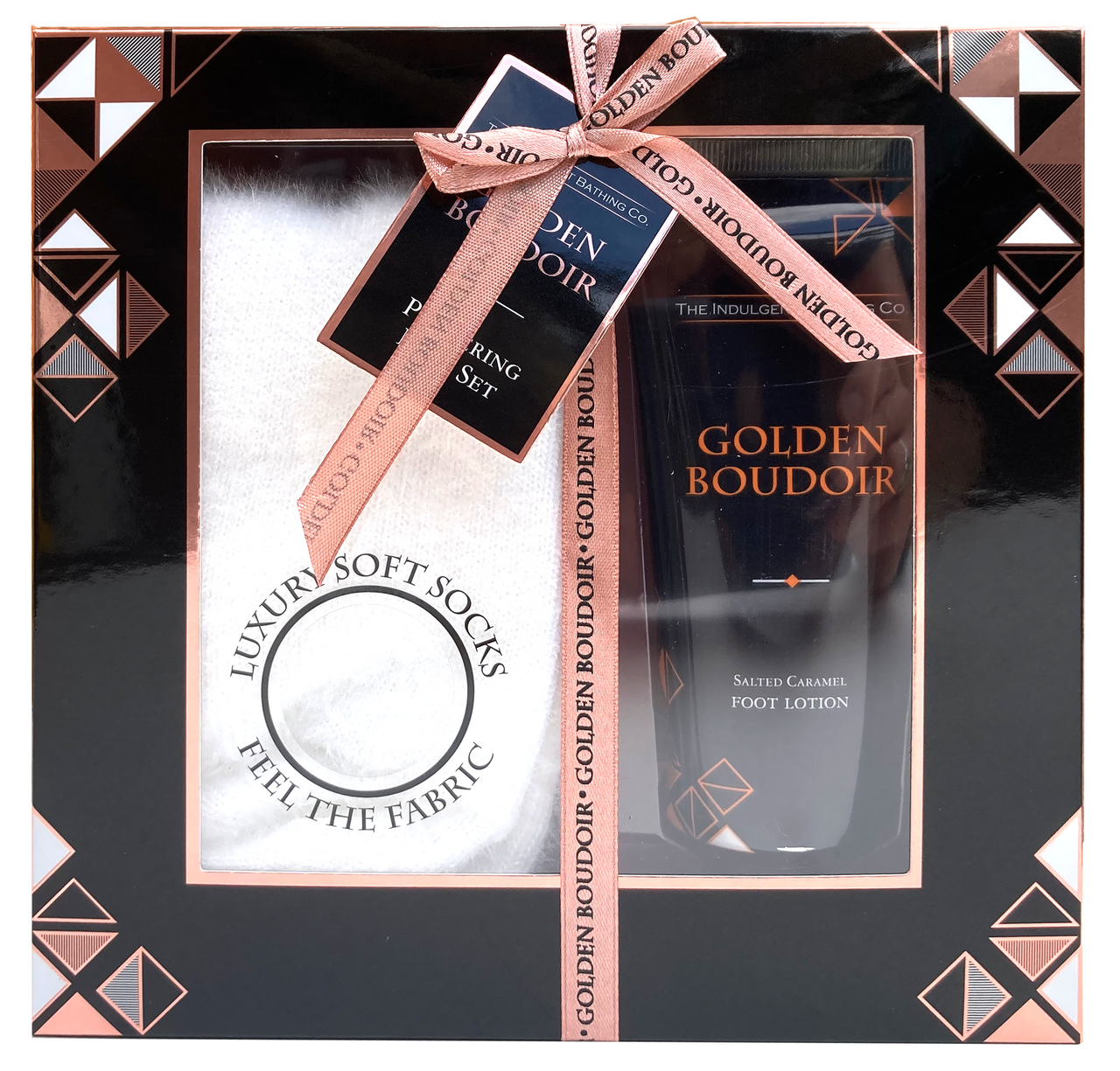 GOLDEN BOUDOIR Pampering Foot Dárková sada (krém na nohry 100 ml + ponožky)