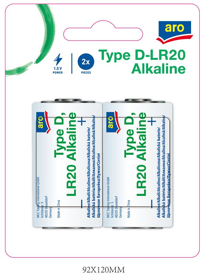 aro Baterie alkalické LR20 typ D 2 ks