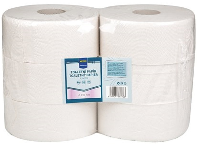 METRO PROFESSIONAL Jumbo Toaletní papír recyklovaný 2vrstvý 23 cm 180 m 6 ks