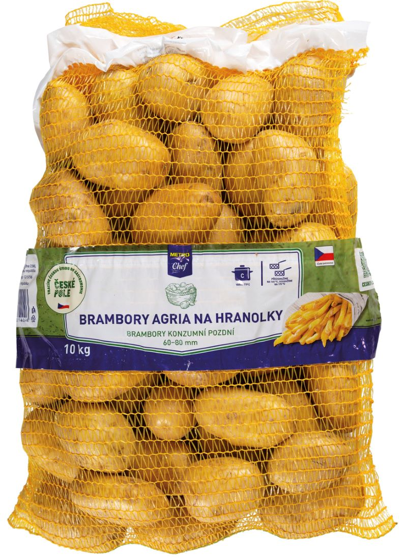 METRO Chef Brambory na hranolky Agrie prané 60/80 CZ čerstvé 10 kg
