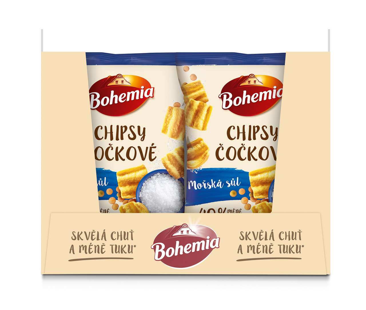 Bohemia Čočkové chipsy mořská sůl 10 x 65 g