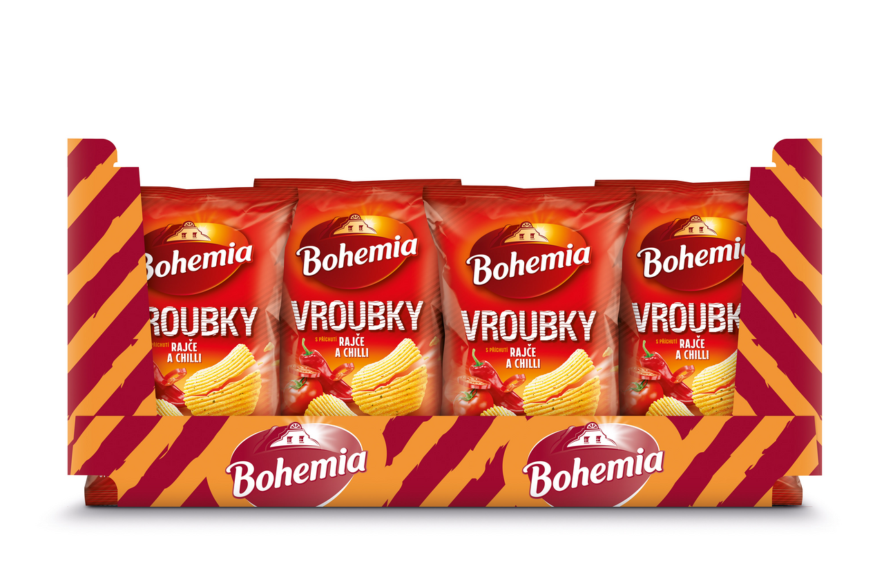 Bohemia Vroubky rajče chilli 18 x 120 g