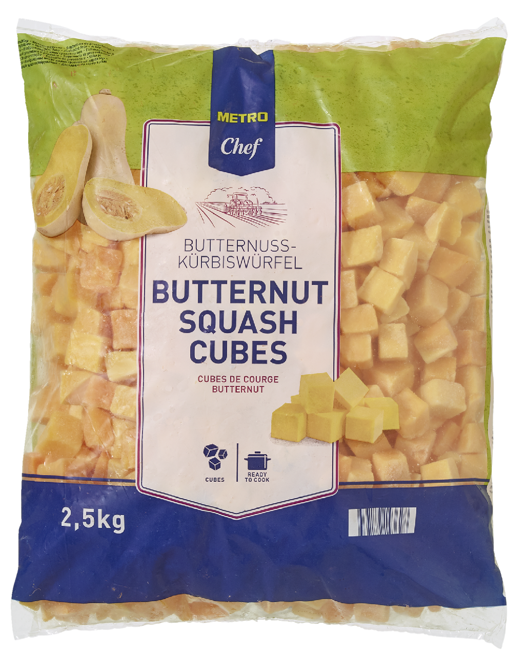 METRO Chef Máslová dýně kostky mraž. 2,5 kg