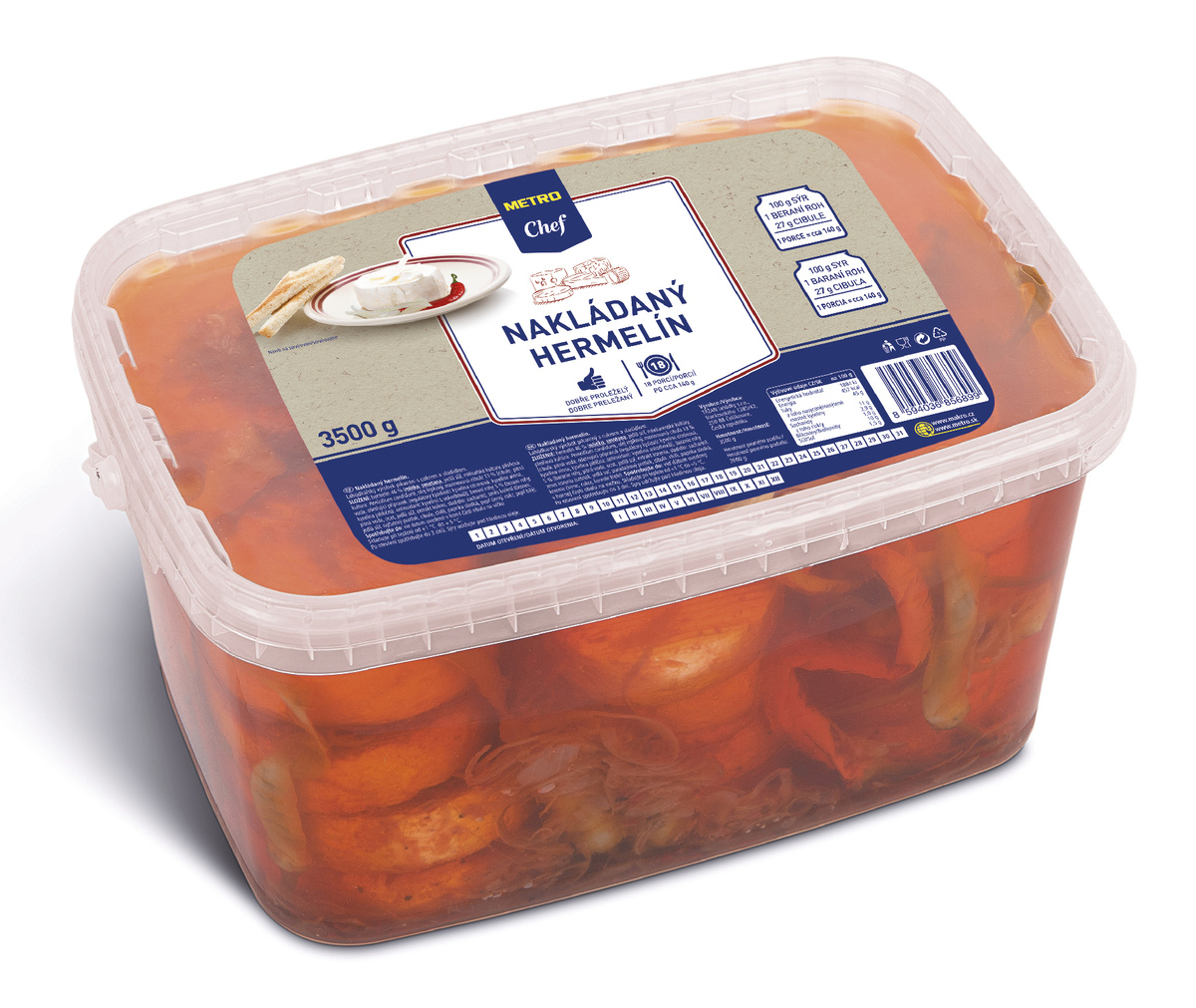 METRO Chef Nakládaný hermelín (pevný podíl 2,6 kg) chlaz. 3,5 kg