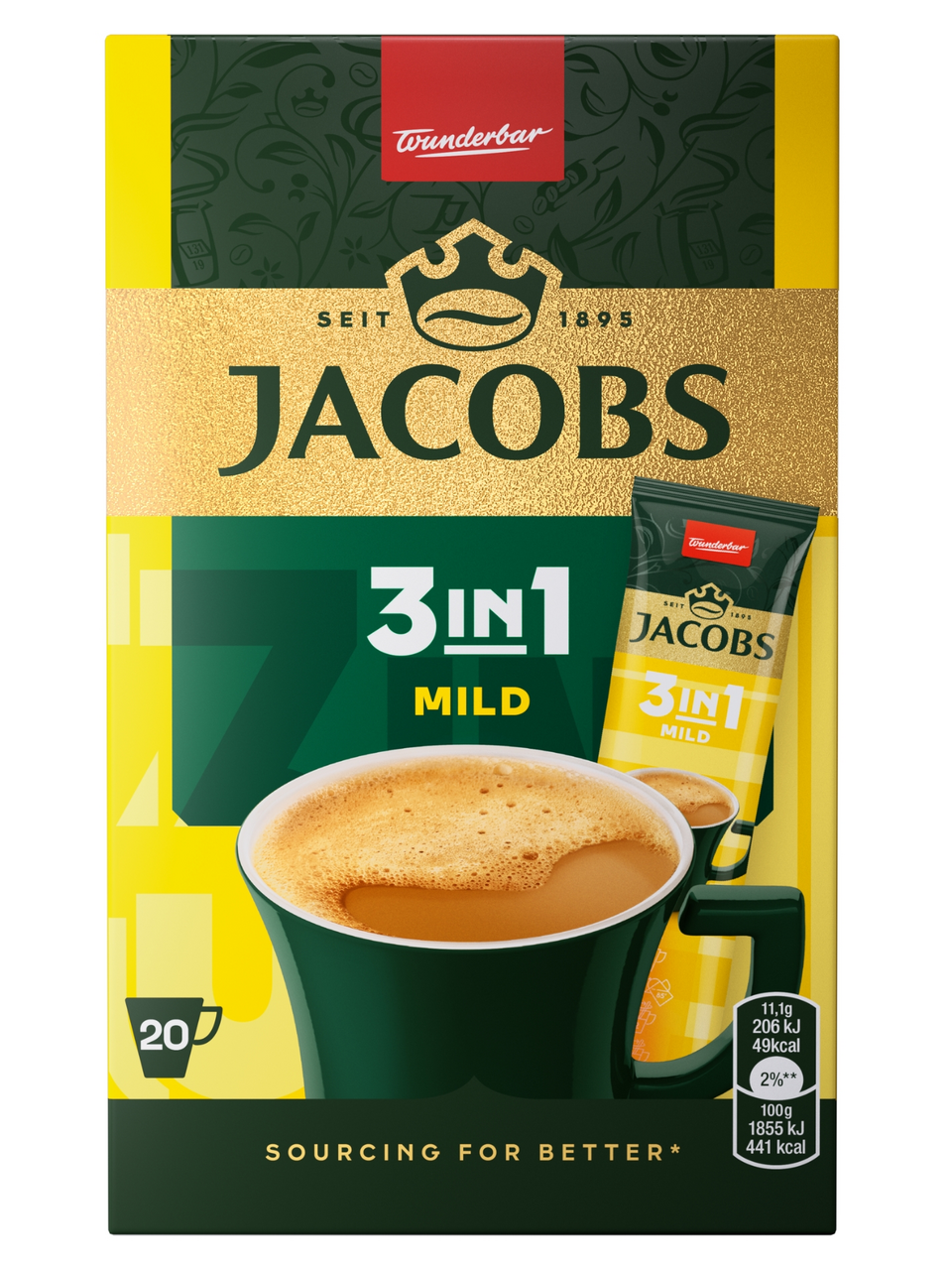 JACOBS Mild 3v1 20 ks 222 g