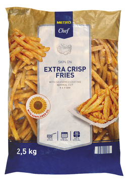 METRO Chef Hranolky se slupkou Crisp 9 x 9 mm mraž. 2,5 kg