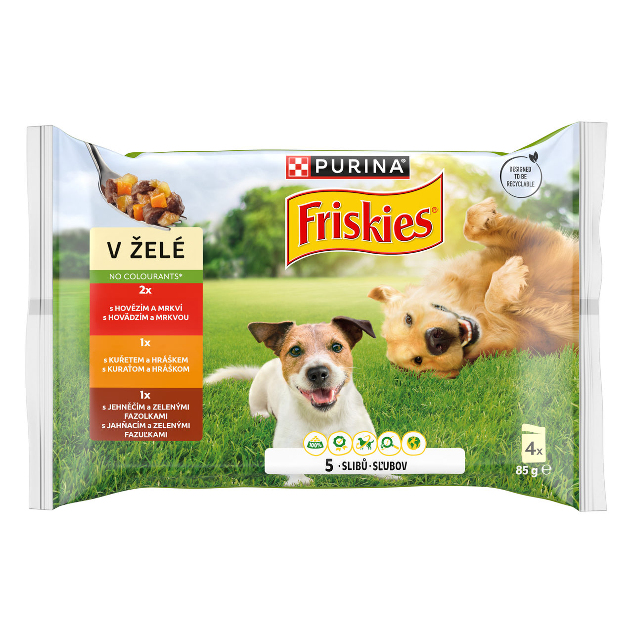 PURINA Friskies Adult v želé kuře/ hovězí 4 x 85 g