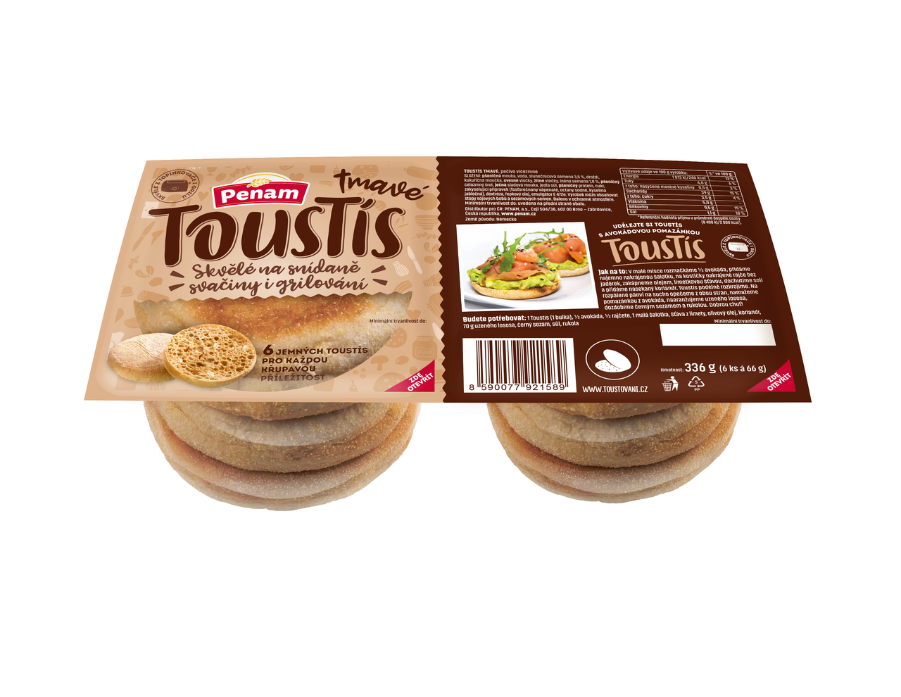 Penam Toustís tmavé 336 g