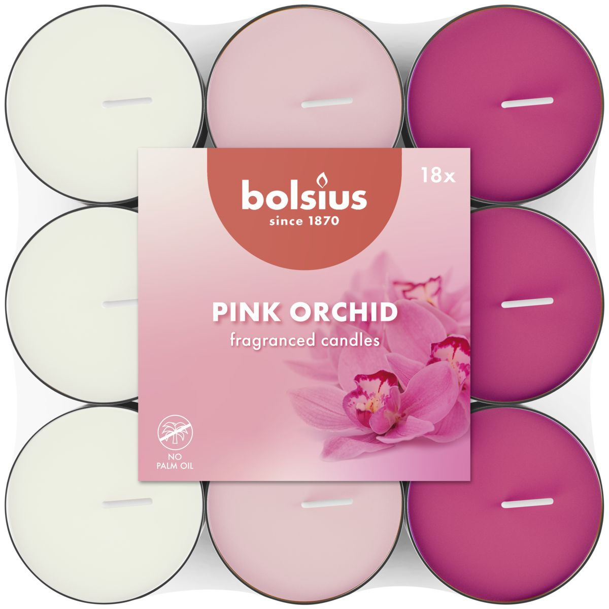 Bolsius Čajové svíčky Orchid 18 ks
