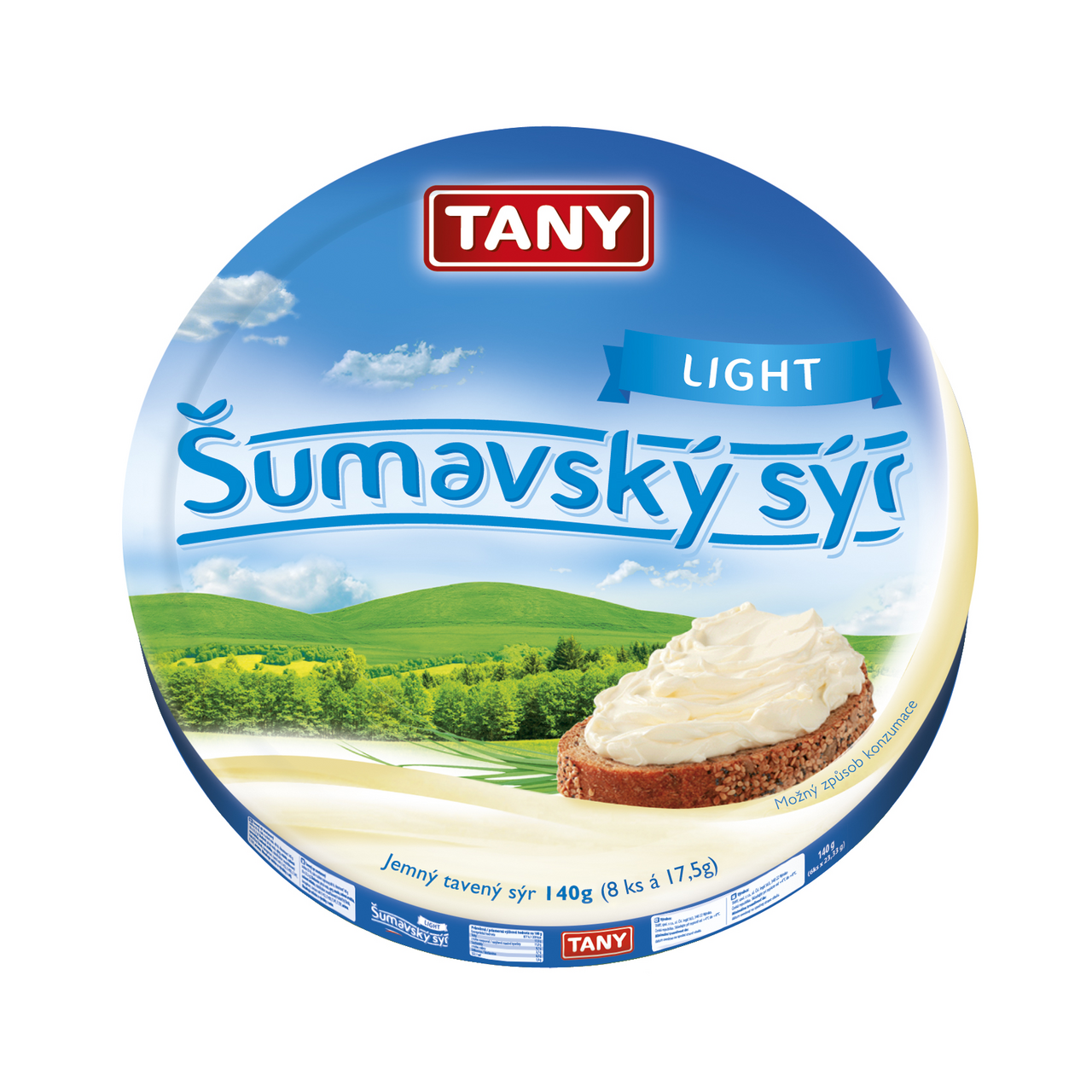 TANY Šumavský tavený sýr Light chlaz. 140 g