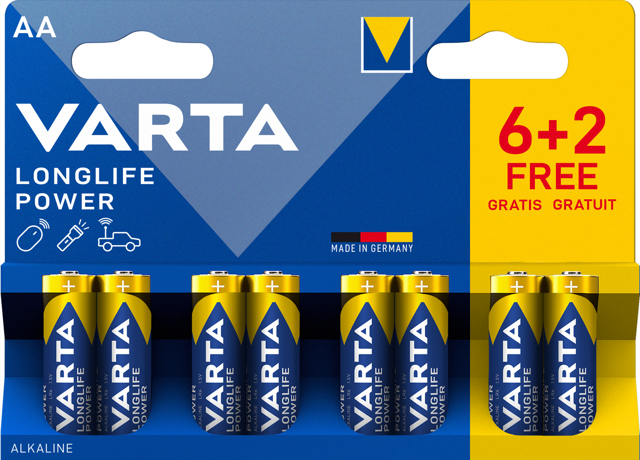 VARTA Baterie Longlife Power AA 6 + 2 ks