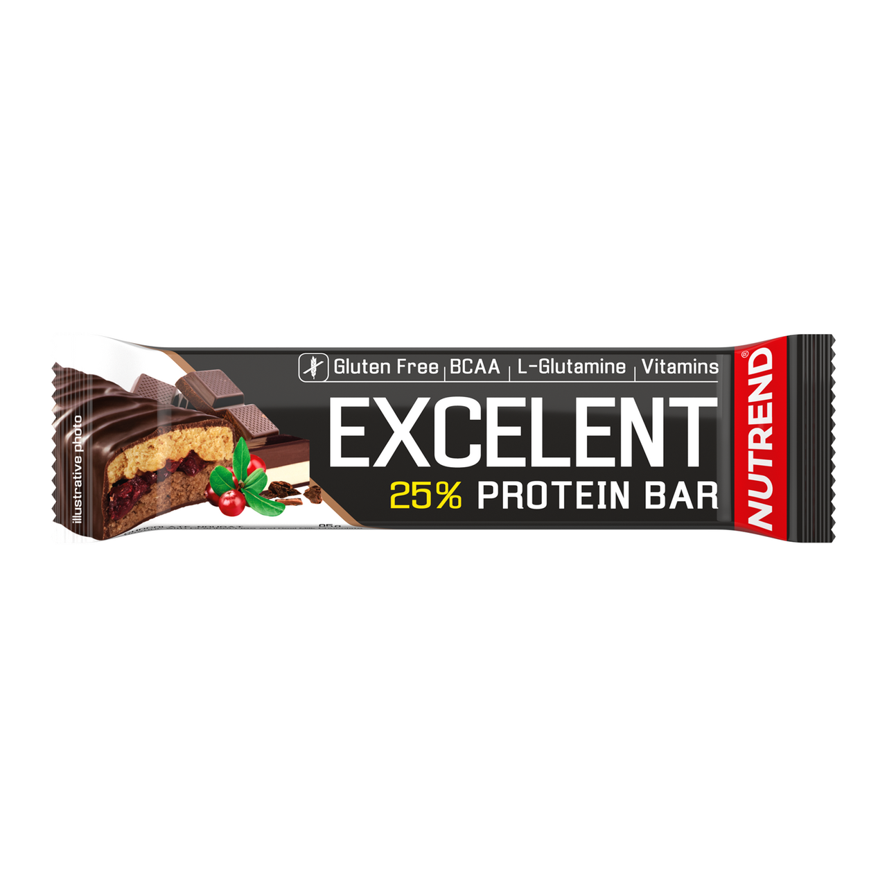 NUTREND Excelent Protein Bar mandle čokoláda nugát brusinky 85 g