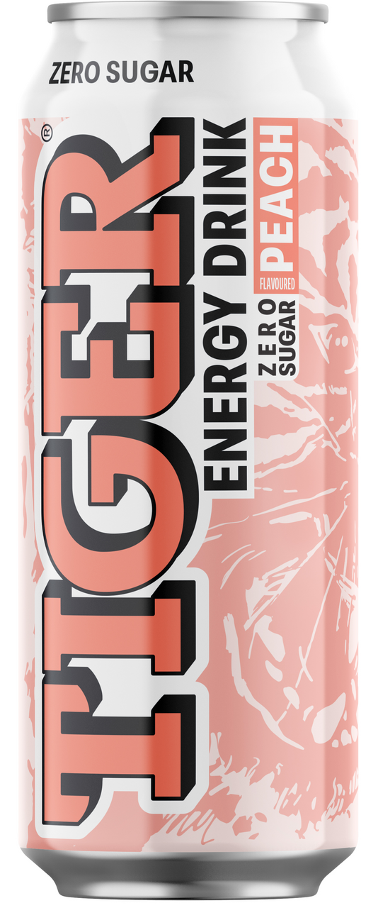 TIGER Zero Peach energetický nápoj 12 x 500 ml plech