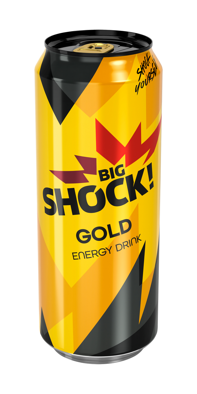 BIG SHOCK! Gold energetický nápoj 6 x 500 ml plech