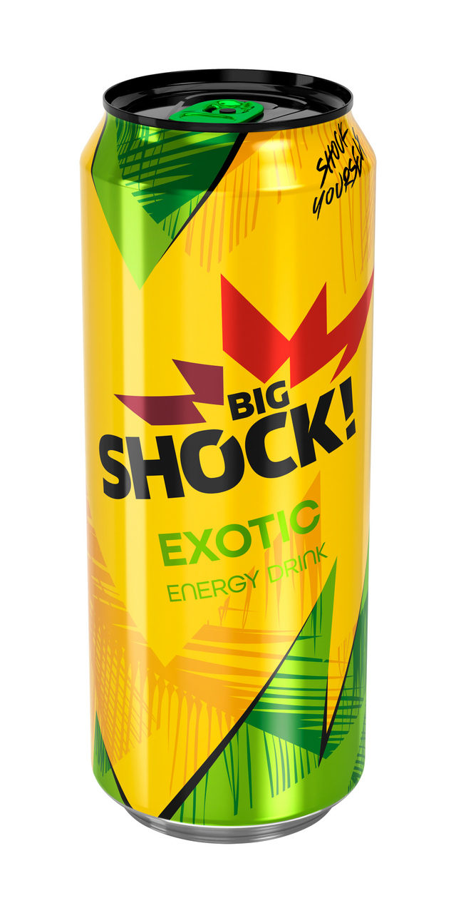 BIG SHOCK! Exotic Juicy energetický nápoj 6 x 500 ml plech