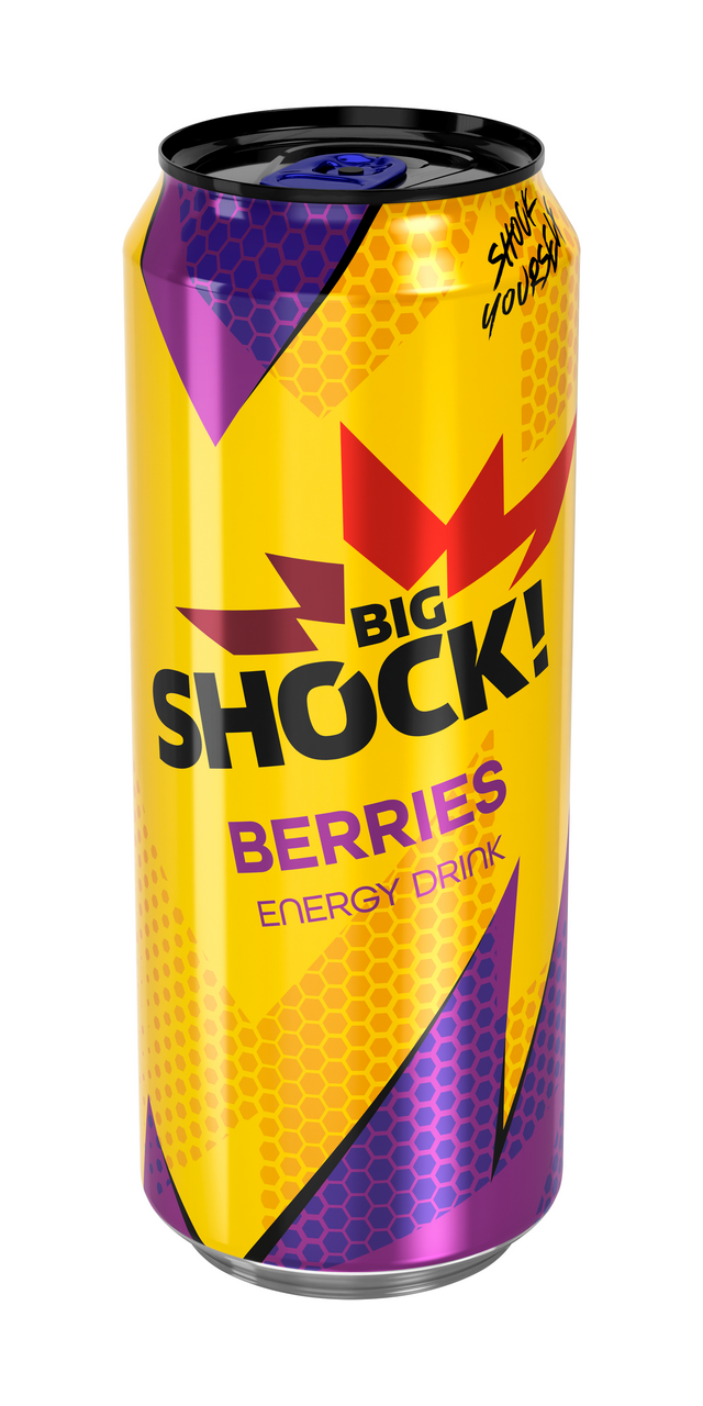 BIG SHOCK! Raspberry energetický nápoj 6 x 500 ml plech