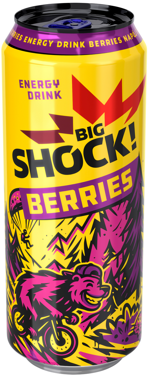 BIG SHOCK! Raspberry energetický nápoj 24 x 500 ml