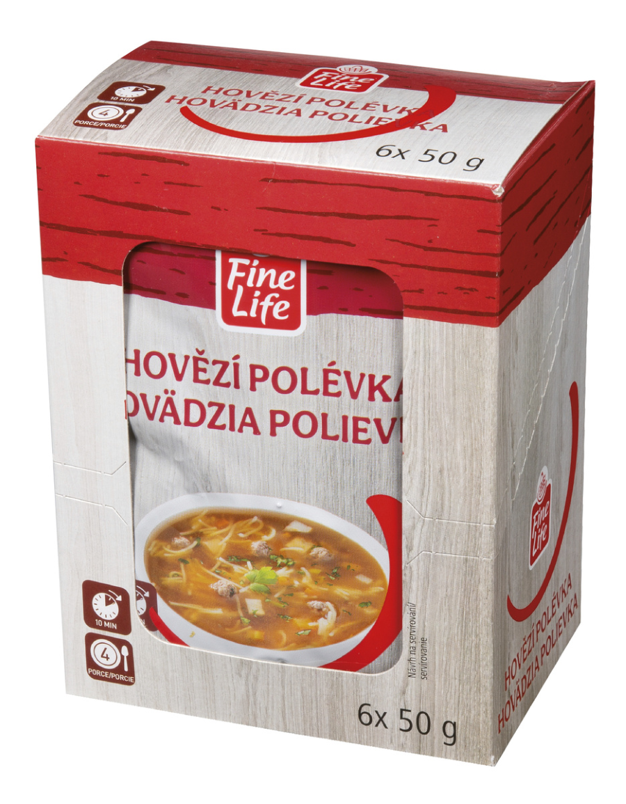 Fine Life Polévka hovězí 6 x 50 g