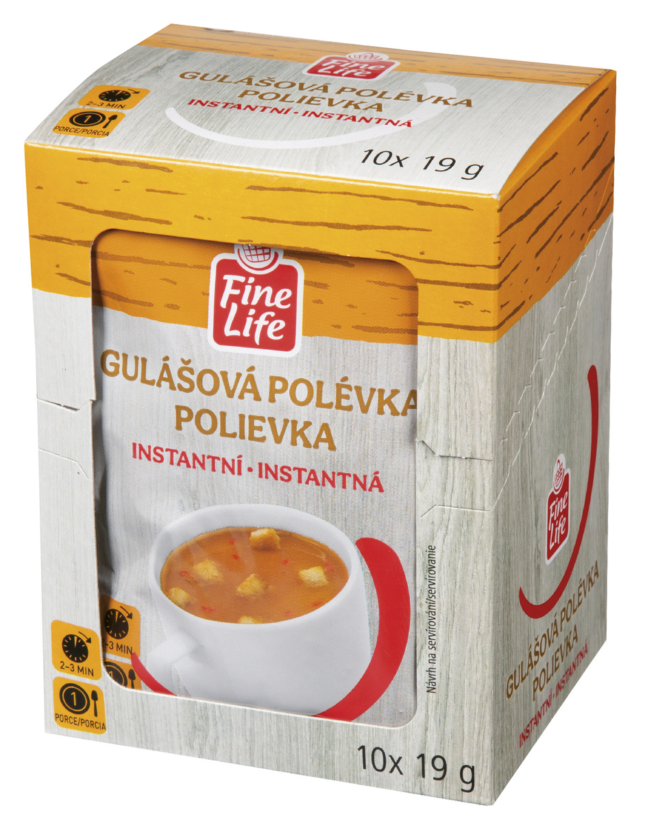 Fine Life Polévka instantní gulášová 10 x 19 g