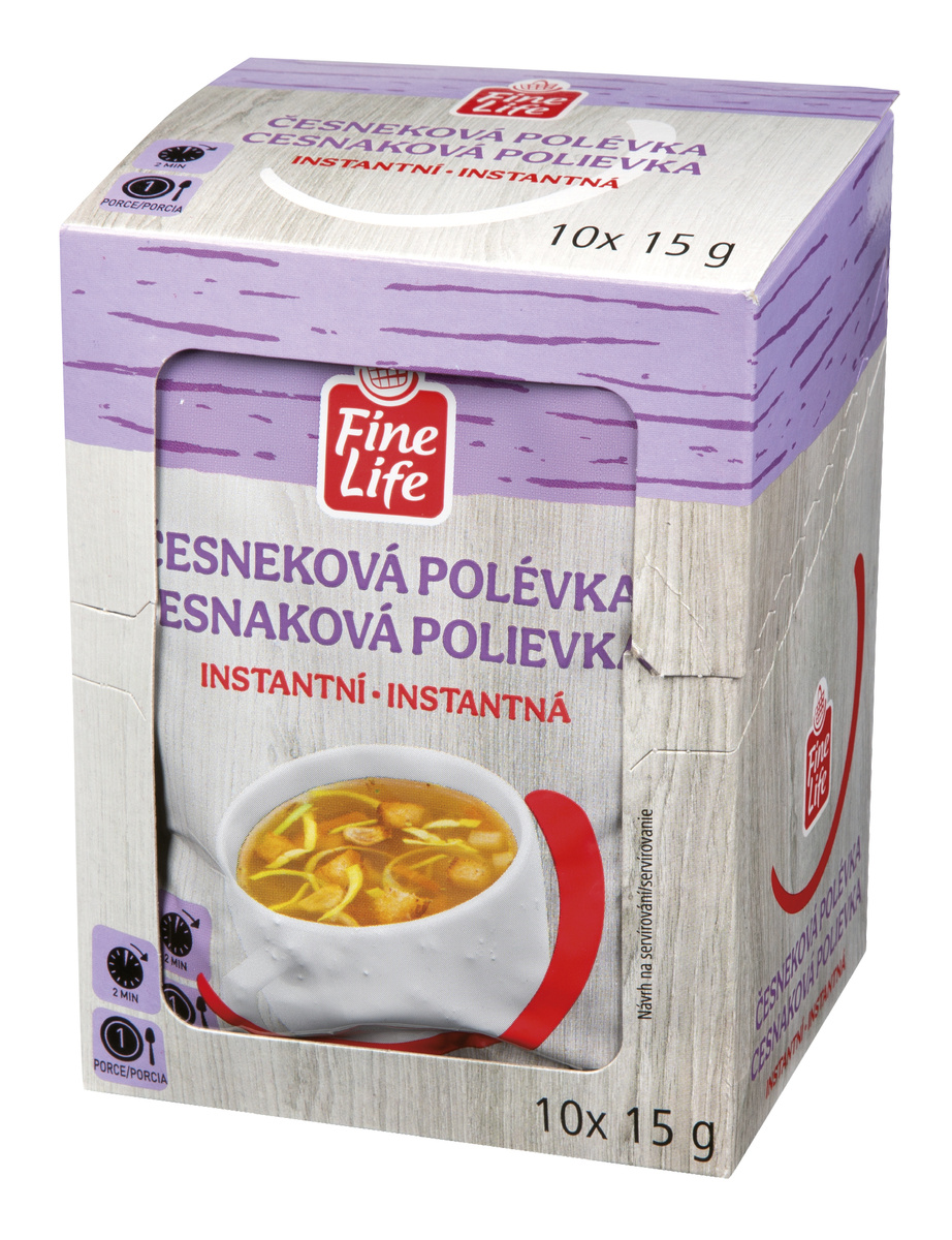 Fine Life Polévka instantní česneková 10 x 15 g