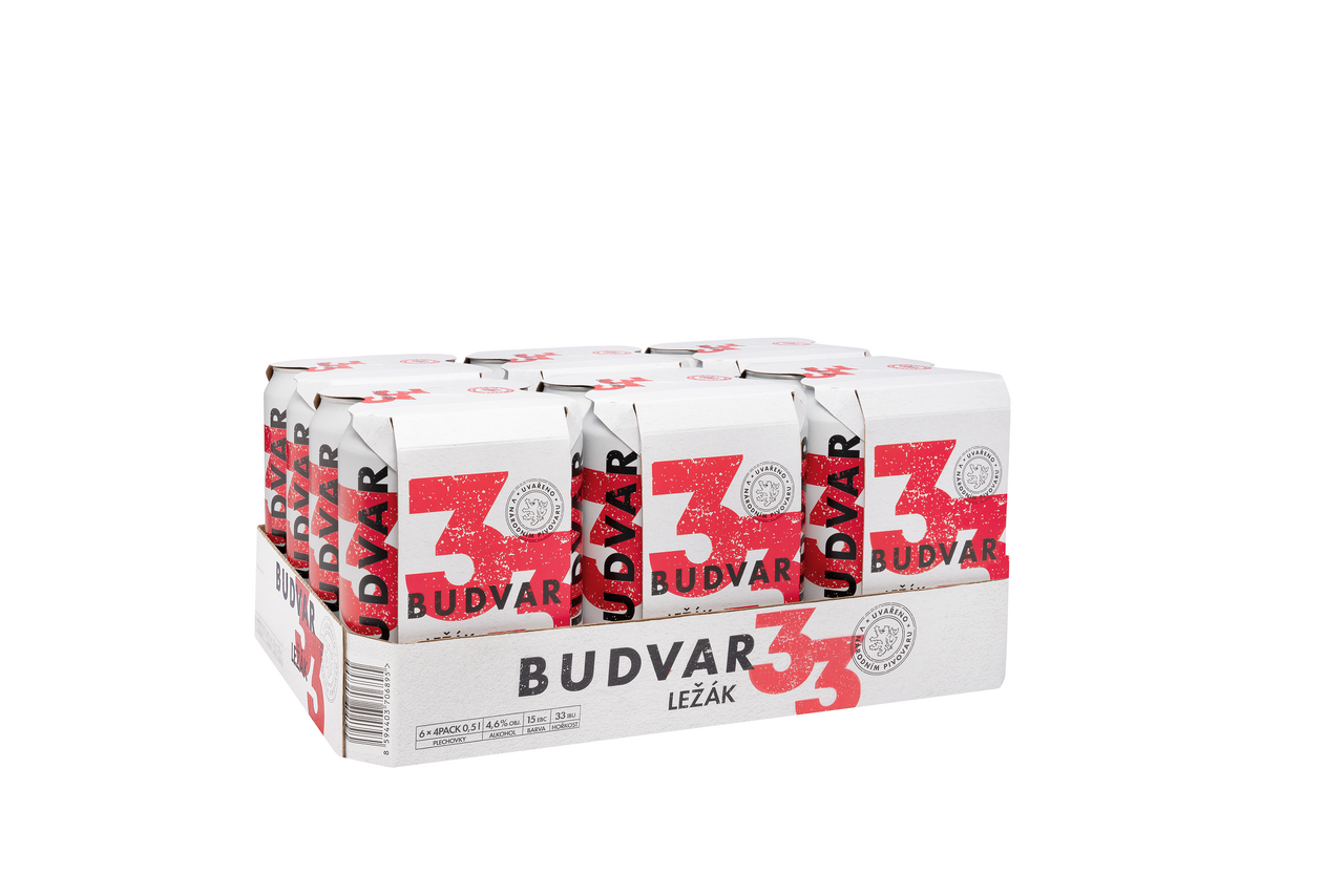 Budvar 33 Ležák 24 x 500 ml plech