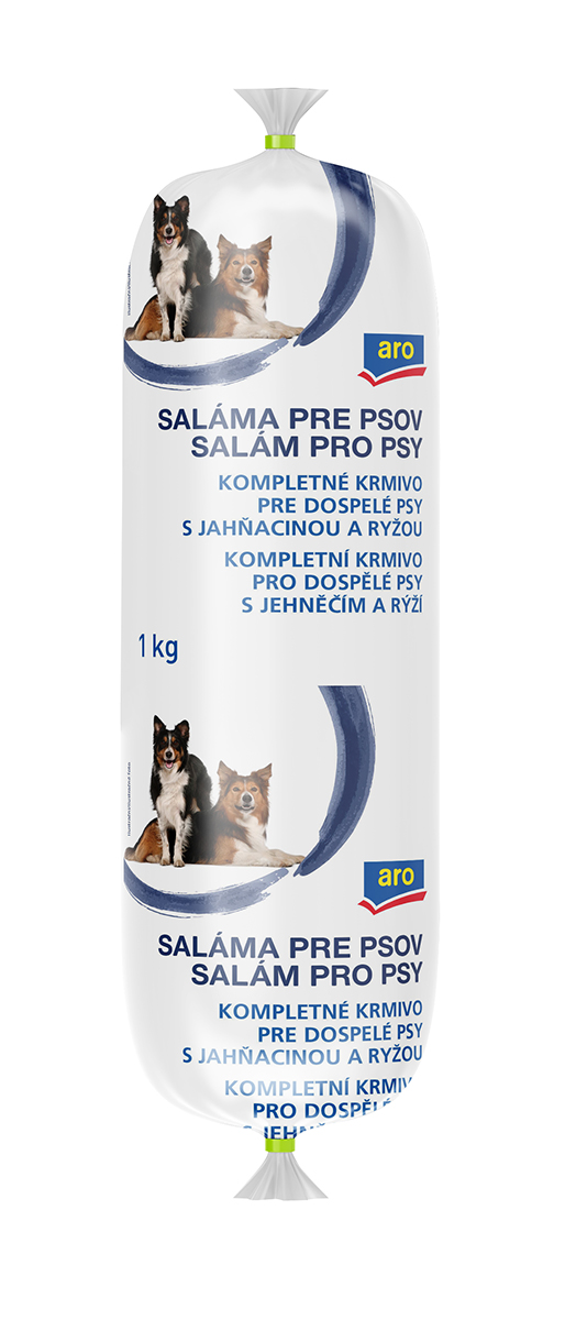 aro Salám pro psy jehněčí, rýže 1 kg