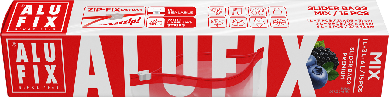 ALUFIX Sáčky se zipem mix 15 ks