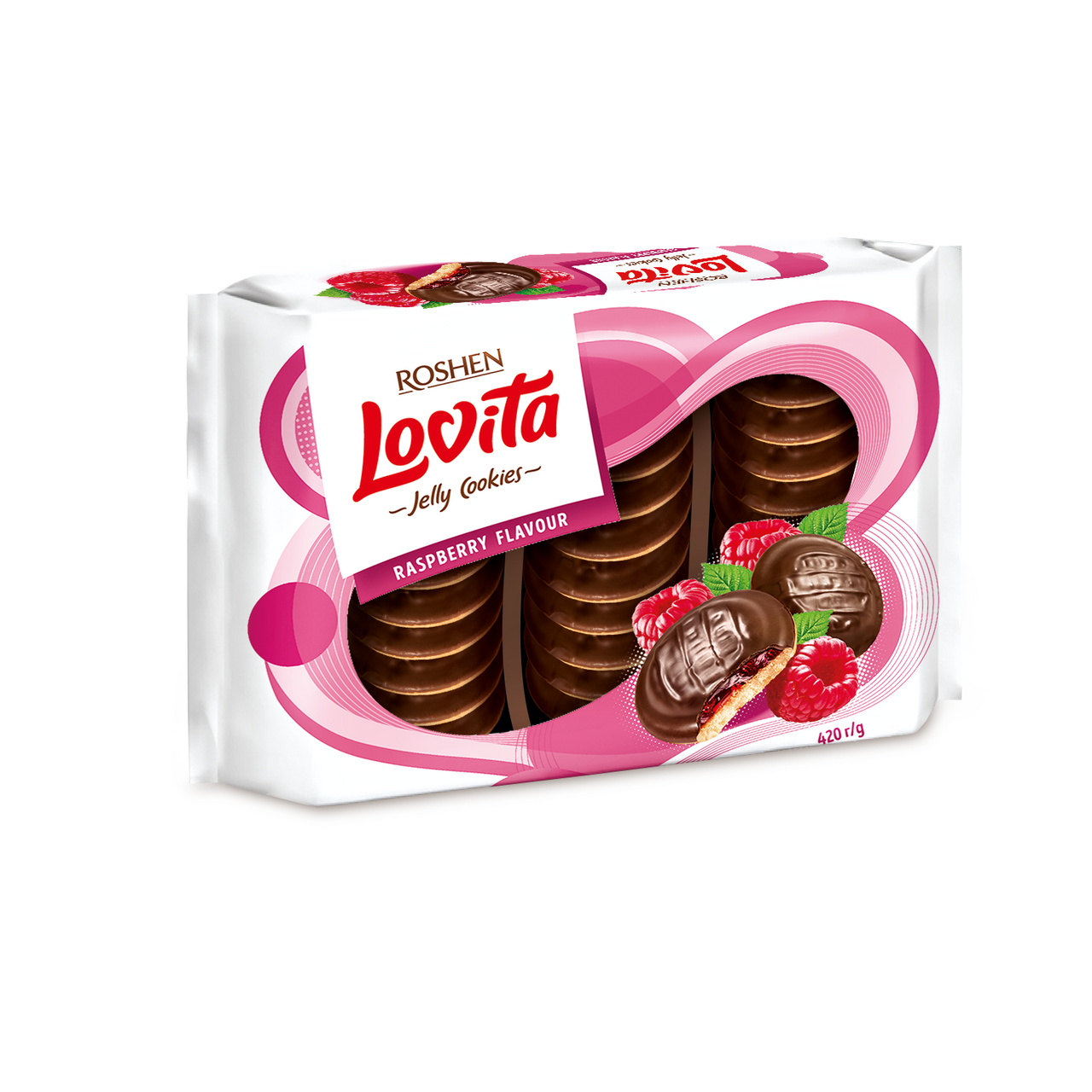 ROSHEN Lovita Čokopiškoty malina 420 g