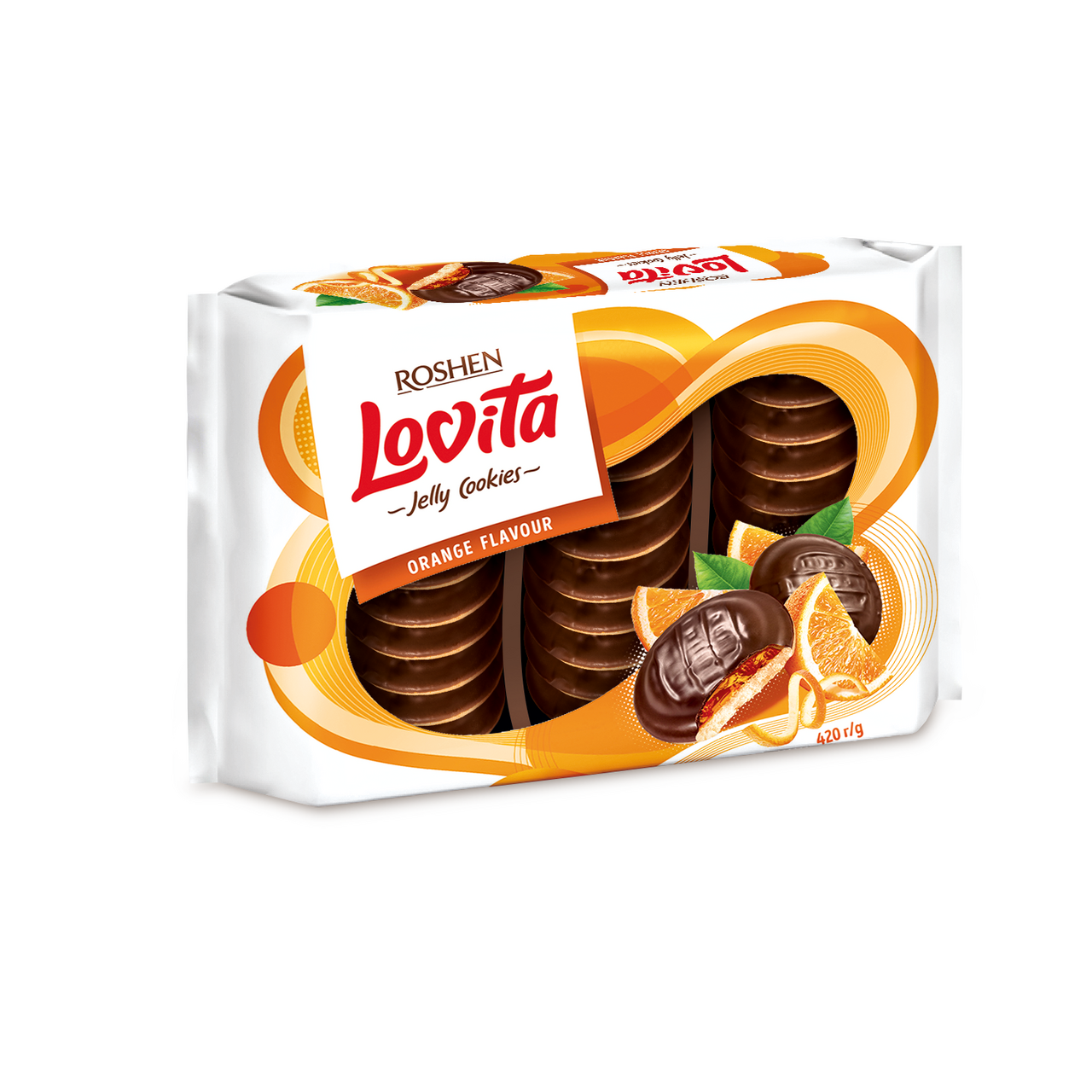 ROSHEN Lovita Čokopiškoty pomeranč 420 g