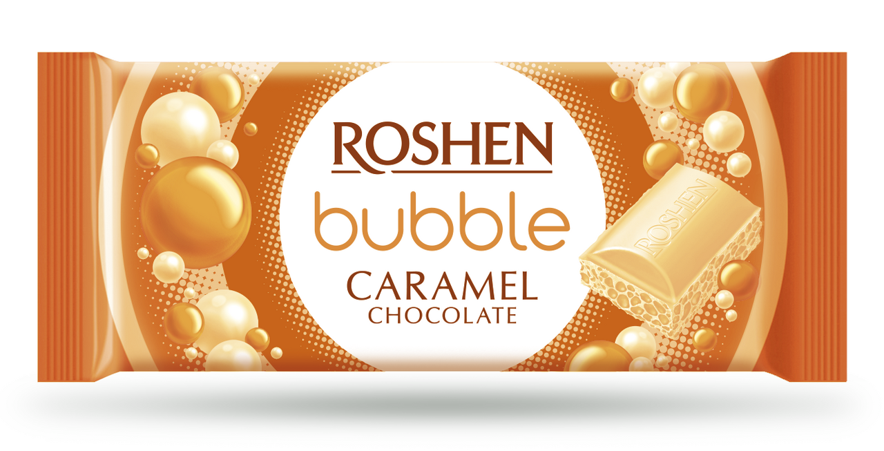 ROSHEN Bubble bílá s karamelem 80 g