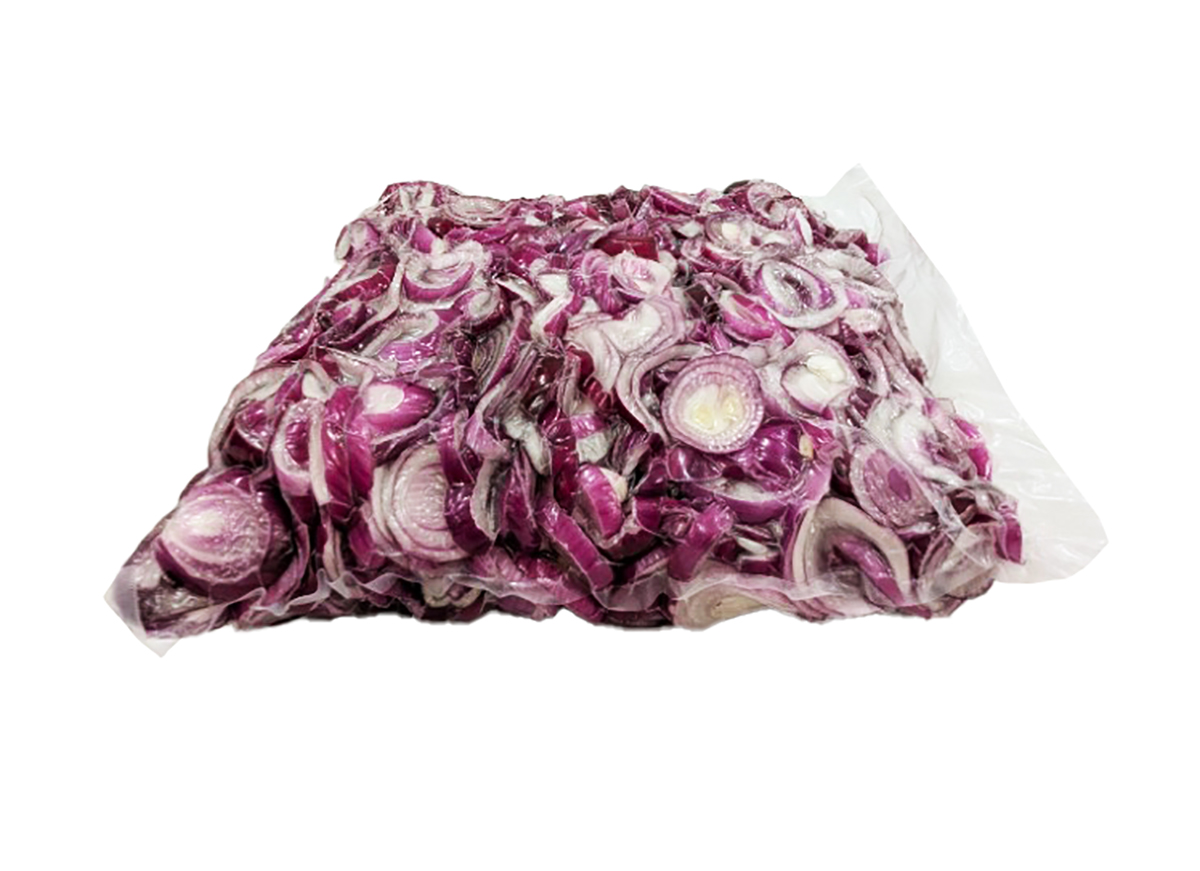 Cibule červená loupaná kroužky 5 kg