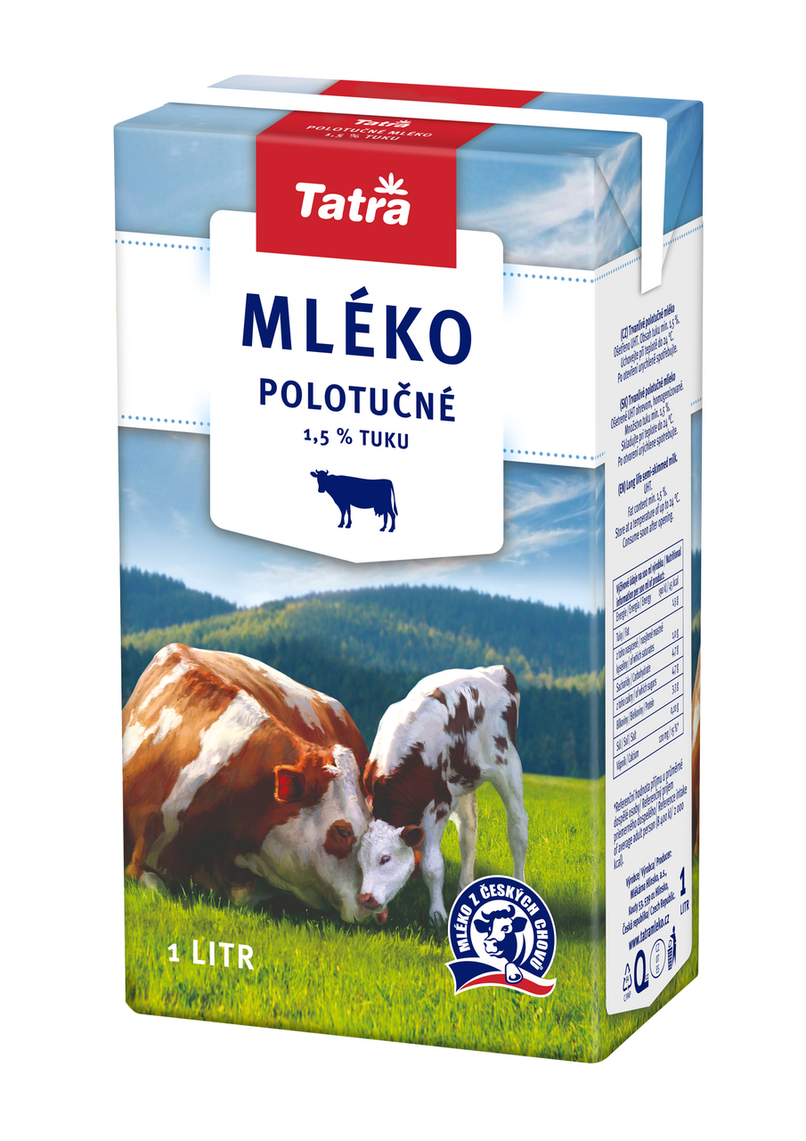 Tatra Mléko polotučné 1,5 % trvanlivé 12 x 1 l