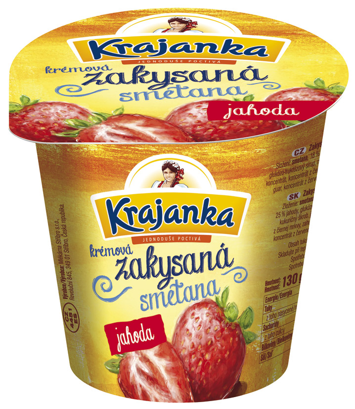 Krajanka Zakysaný dezert jahoda chlaz. 10 x 130 g