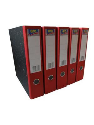 aro Pořadač A4/75 mm mramorový červený 5 ks