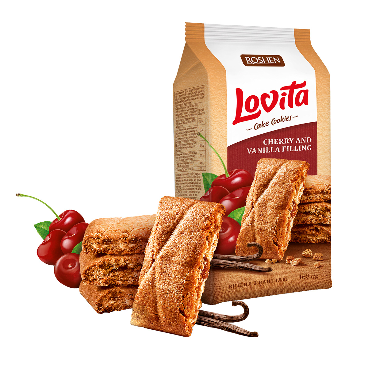 ROSHEN Lovita Cake Cherry Vanilla 168 g