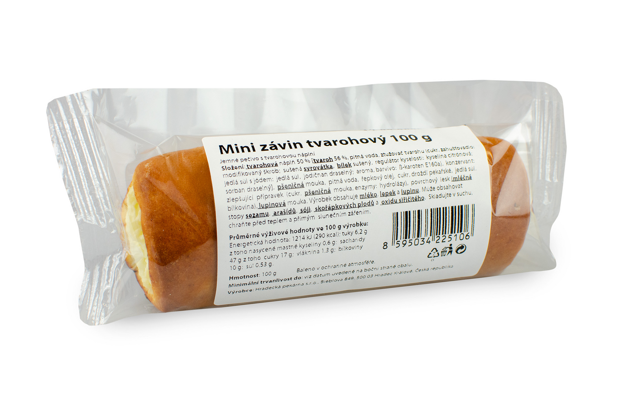 HRADECKÁ PEKÁRNA Závin tvarohový 100 g