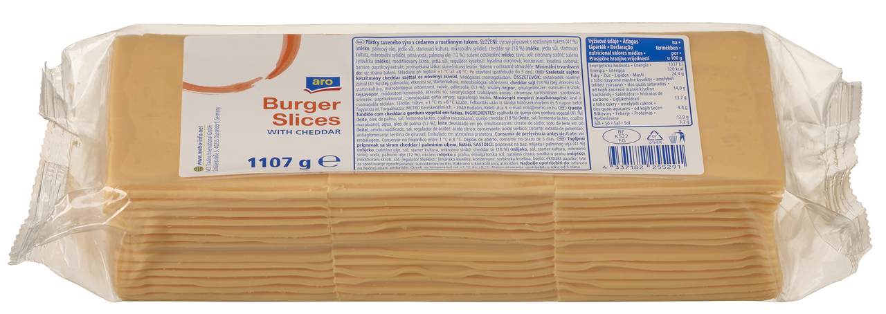 aro Burger sýrové plátky s chedarem tavené chlaz. 1,107 kg