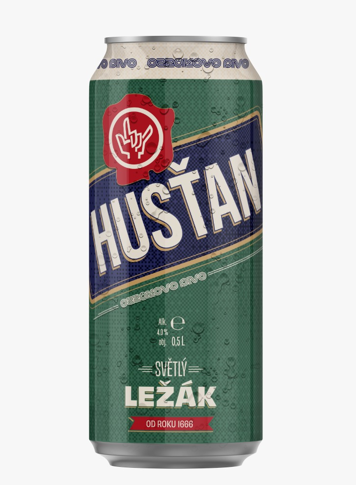 HUSŤAN Pivo světlé výčepní 500 ml plech